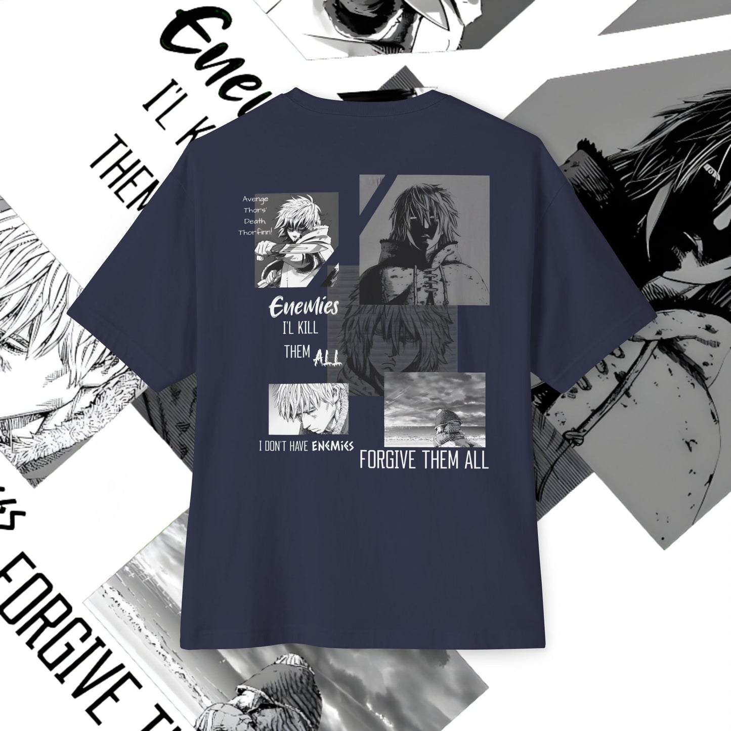 Vinland Saga Unisex Oversized Boxy Tee, Anime T-Shirt, Graphic Tee, Streetwear, Gift for Anime Fans