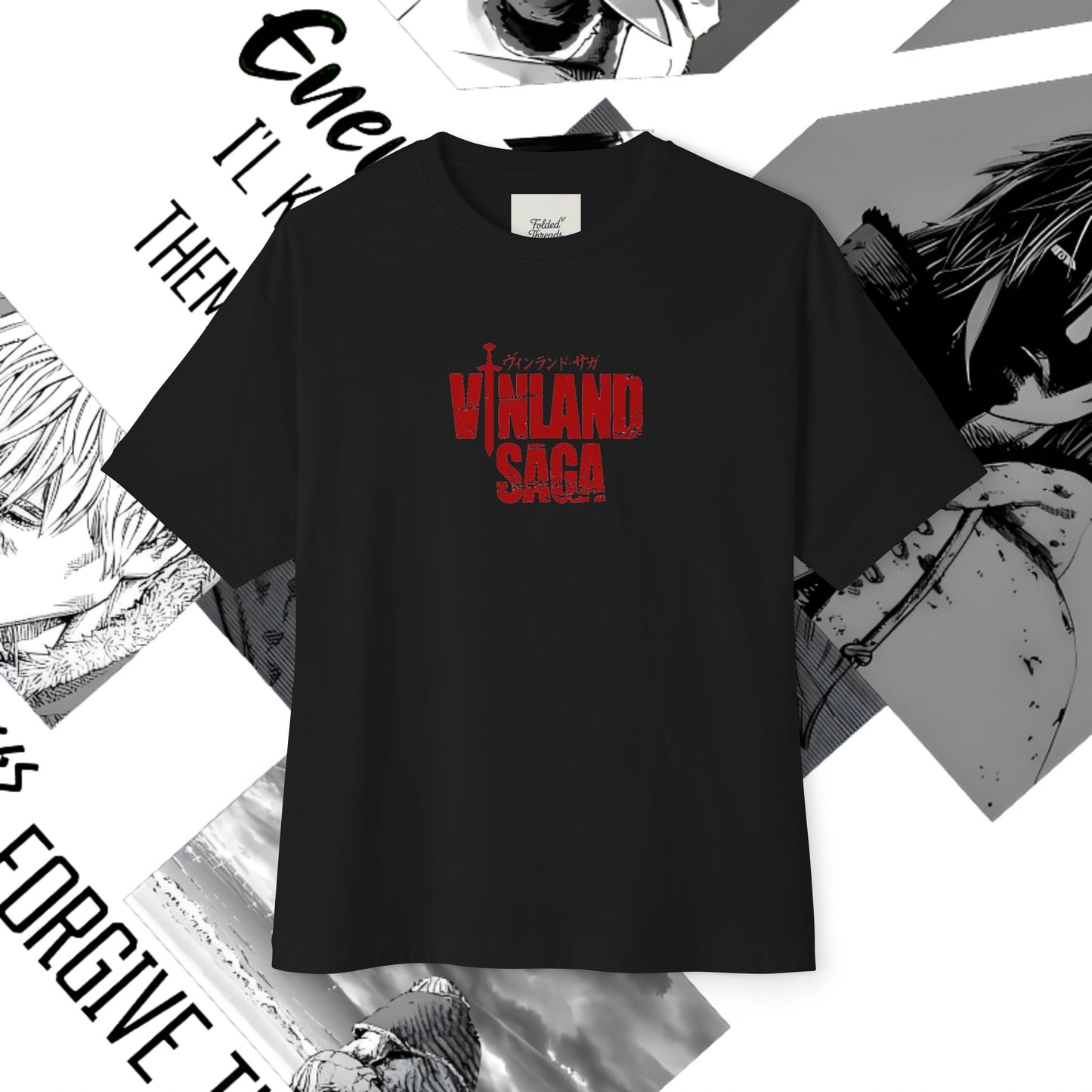 Vinland Saga Unisex Oversized Boxy Tee, Anime T-Shirt, Graphic Tee, Streetwear, Gift for Anime Fans