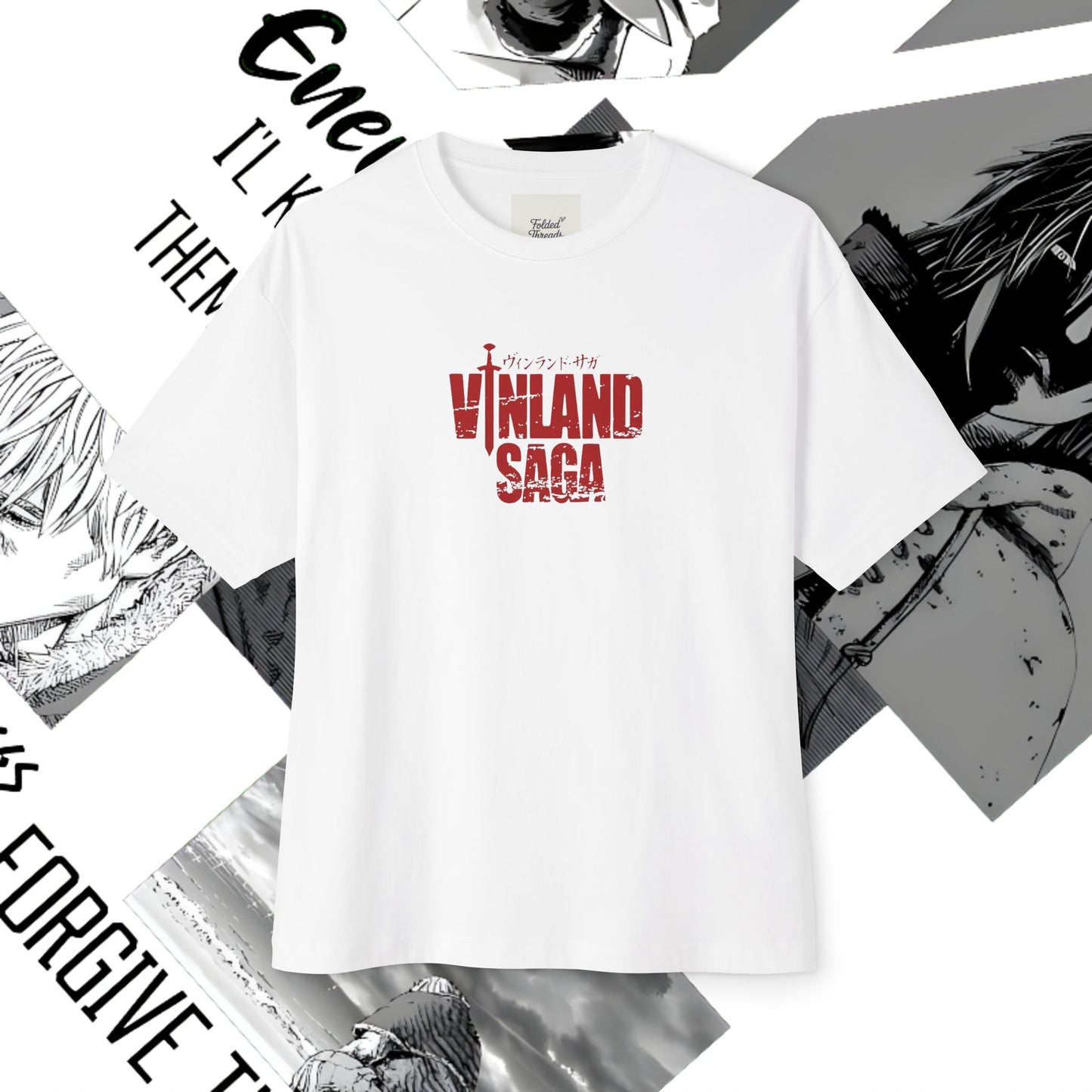 Vinland Saga Unisex Oversized Boxy Tee, Anime T-Shirt, Graphic Tee, Streetwear, Gift for Anime Fans