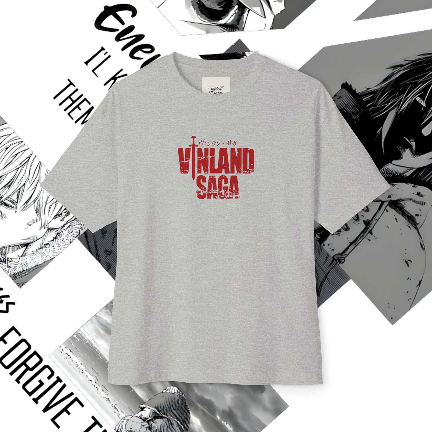 Vinland Saga Unisex Oversized Boxy Tee, Anime T-Shirt, Graphic Tee, Streetwear, Gift for Anime Fans