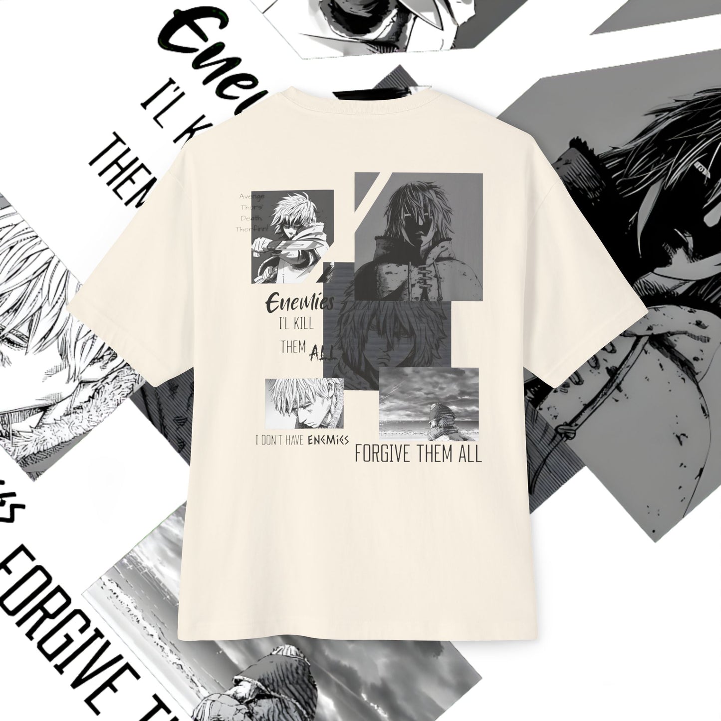 Vinland Saga Unisex Oversized Boxy Tee, Anime T-Shirt, Graphic Tee, Streetwear, Gift for Anime Fans
