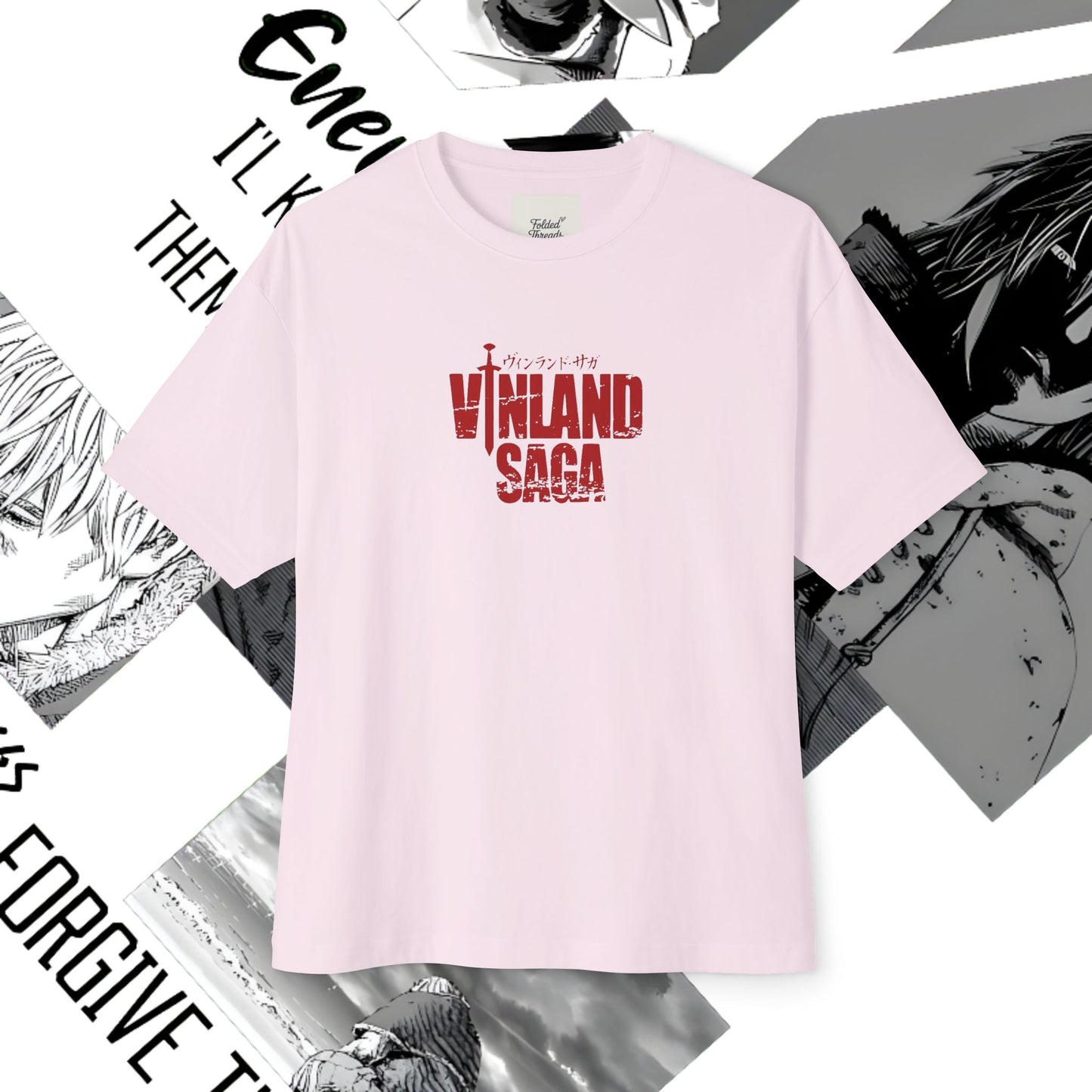 Vinland Saga Unisex Oversized Boxy Tee, Anime T-Shirt, Graphic Tee, Streetwear, Gift for Anime Fans