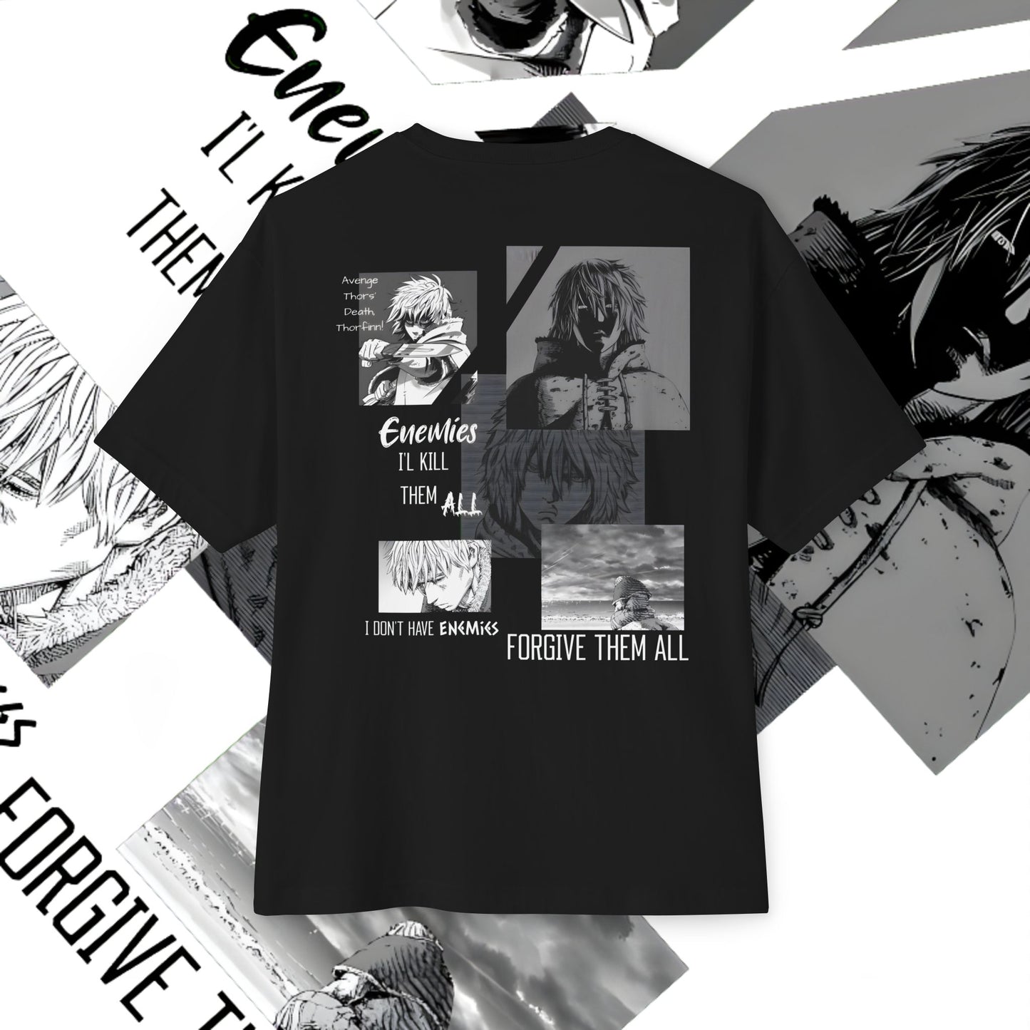 Vinland Saga Unisex Oversized Boxy Tee, Anime T-Shirt, Graphic Tee, Streetwear, Gift for Anime Fans