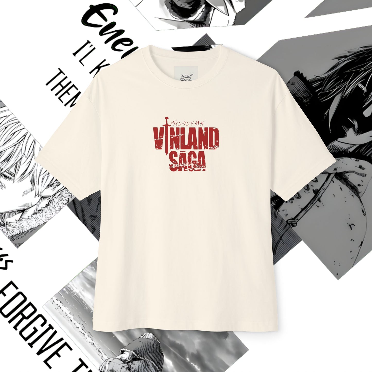 Vinland Saga Unisex Oversized Boxy Tee, Anime T-Shirt, Graphic Tee, Streetwear, Gift for Anime Fans