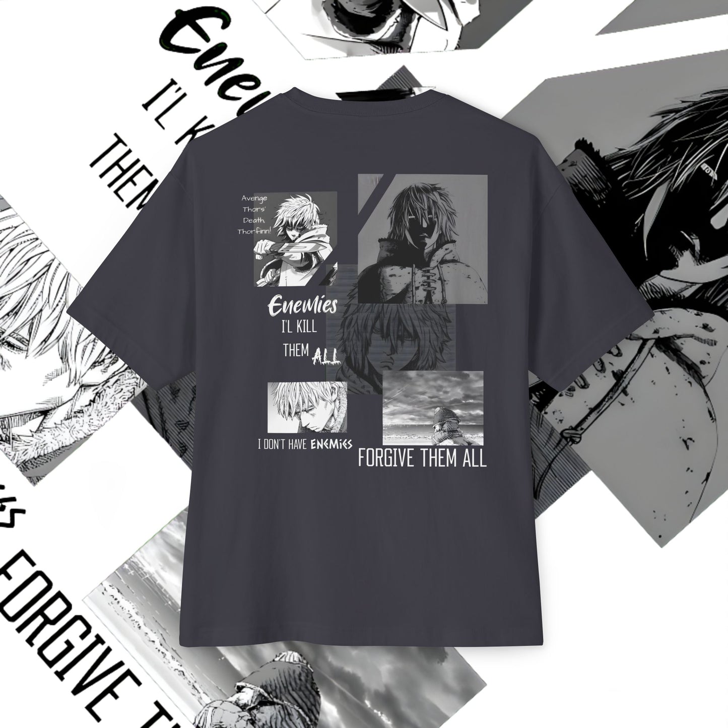 Vinland Saga Unisex Oversized Boxy Tee, Anime T-Shirt, Graphic Tee, Streetwear, Gift for Anime Fans