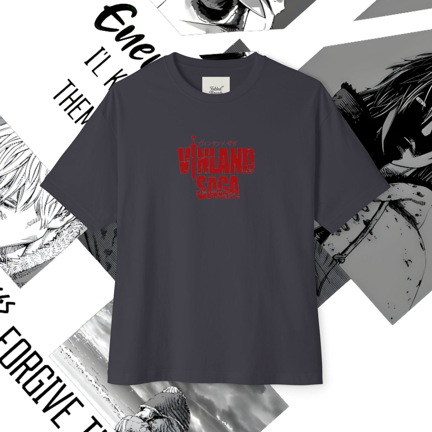 Vinland Saga Unisex Oversized Boxy Tee, Anime T-Shirt, Graphic Tee, Streetwear, Gift for Anime Fans