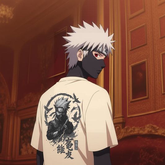 Kakashi Oversized Tee, Anime Fan Shirt, Kawaii Graphic Tee, Unisex Casual Wear, Gift for Otaku, Comfortable Everyday Outfit